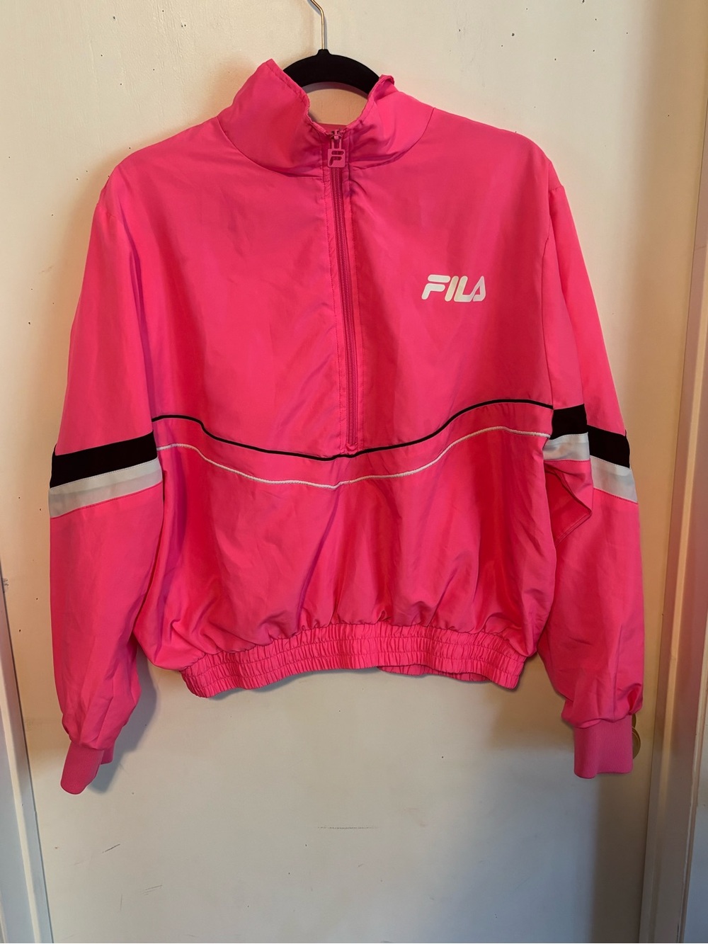 FILA Hot Pink Lightweight Half-Zip Jacket
